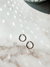 Load image into Gallery viewer, Magnolia Hammered Gold Hoop Earring