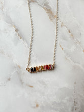 Load image into Gallery viewer, Gemstone Baguette Bar Dainty Necklace