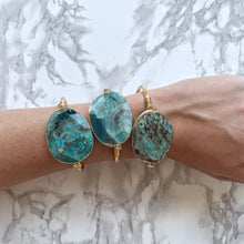 Load image into Gallery viewer, Blue Ocean Jasper Cuff, Gold or Silver
