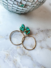 Load image into Gallery viewer, Teardrop Turquoise Gold Fill Hoops