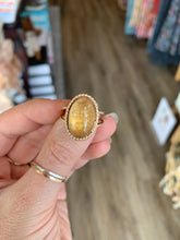 Load image into Gallery viewer, Gold and Citrine Antique Style Ring size 7.5