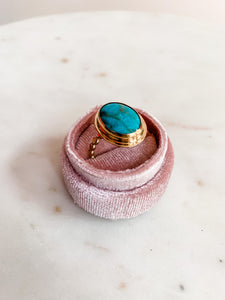Turquoise Halo Gemstone Ring - 8.5