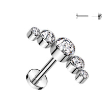 Load image into Gallery viewer, Crescent Swarovski Flat Back Earring