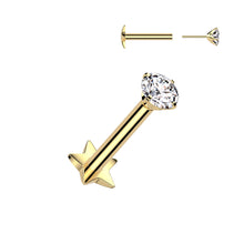 Load image into Gallery viewer, Diamond and Star Flat Back Earring