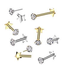 Load image into Gallery viewer, Diamond and Star Flat Back Earring