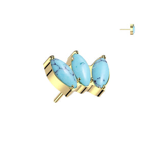 Turquoise Stacker Flat Back Earring