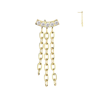 Triple Chain Flat Back Earring