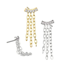 Load image into Gallery viewer, Triple Chain Flat Back Earring