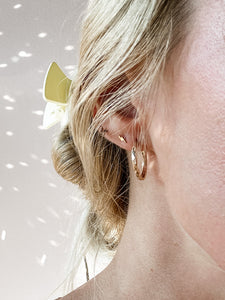 Magnolia Hammered Gold Hoop Earring
