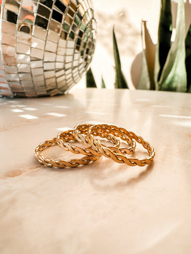 Woven Gold Fill Stacking Ring