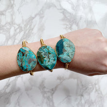Load image into Gallery viewer, Blue Ocean Jasper Cuff, Gold or Silver