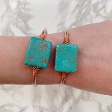 Load image into Gallery viewer, Turquoise Square Cuff