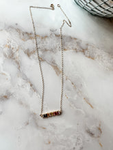 Load image into Gallery viewer, Gemstone Baguette Bar Dainty Necklace