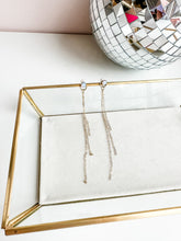 Load image into Gallery viewer, Gold Moonstone Glitter Fringe Earrings