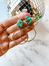 Load image into Gallery viewer, Teardrop Turquoise Gold Fill Hoops