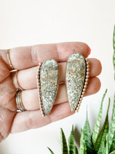 Load image into Gallery viewer, Sediment Jasper Gold Beaded Statement Earrings