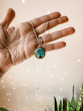 Load image into Gallery viewer, Silver Beaded Turquoise Adjustable Necklace