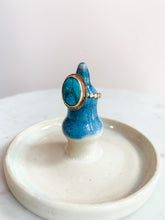 Load image into Gallery viewer, Turquoise Halo Gemstone Ring - 8.5