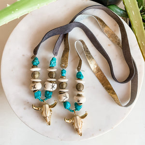 Austin Turquoise Steer Statement Necklace