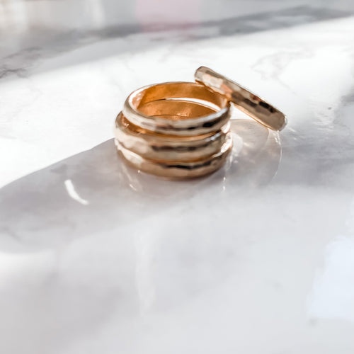 Chunky Hammered Gold Band