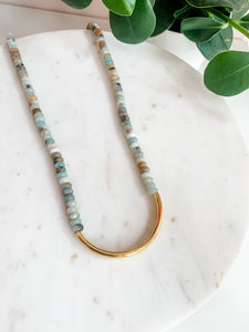 Not Your Mama's Layered Necklace - Amazonite Heishe