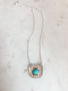 Amazonite Sterling Silver Shield Dainty Necklace