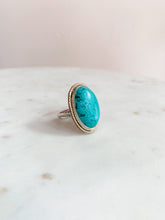 Load image into Gallery viewer, Out West Mixed Metal Turquoise Ring - 7.5