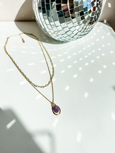 Amethyst Double Up Layering Necklace