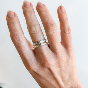 Chunky Hammered Silver Band
