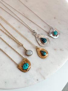 Sterling Silver Turquoise Teardrop Dainty Necklace