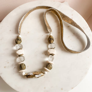 Holiday House Gold Accented Pearl Statement Necklace
