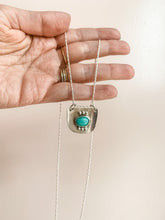 Load image into Gallery viewer, Amazonite Sterling Silver Shield Dainty Necklace