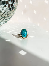Load image into Gallery viewer, Mixed Metals Turquoise Mini Halo Ring size 8