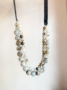 Gray Agate Layered Necklace