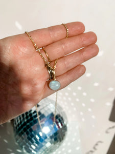 Moonstone Pendant Dainty Twist Necklace