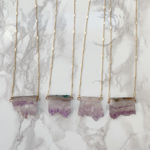 Amethyst Long Dainty Necklace - The Catalyst Mercantile
