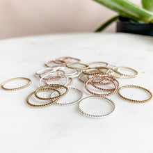 Load image into Gallery viewer, Rose Gold Twist Stacking Rings