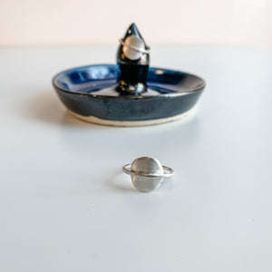 Outer Space Circle Ring Silver