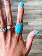 Load image into Gallery viewer, Out West Mixed Metal Turquoise Ring - 7.5