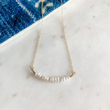 Load image into Gallery viewer, Freshwater Pearl Bar Dainty Necklace