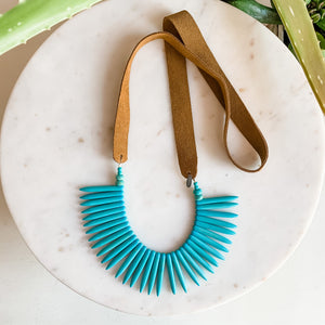 Turquoise Spike Statement Necklace