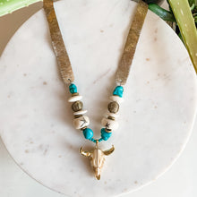 Load image into Gallery viewer, Austin Turquoise Steer Statement Necklace