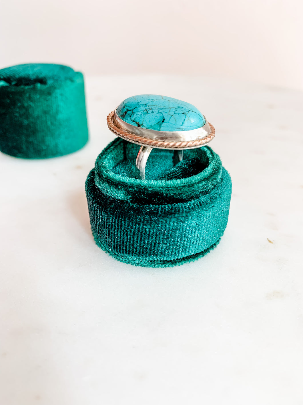 Out West Mixed Metal Turquoise Ring - 7.5