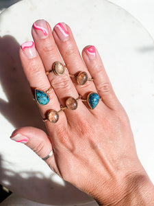 Turquoise Teardrop Delicate Ring