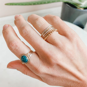 Soulmate Beaded Stacking Ring Gold