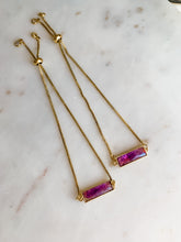 Load image into Gallery viewer, Amethyst Bar Bolo Bracelet