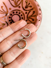 Load image into Gallery viewer, Tiny Sterling Silver Thick Huggie Hoops