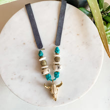 Load image into Gallery viewer, Austin Turquoise Steer Statement Necklace