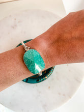 Load image into Gallery viewer, Silver Turquoise Gemstone Cuff