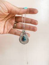 Load image into Gallery viewer, Sterling Silver Turquoise Teardrop Dainty Necklace